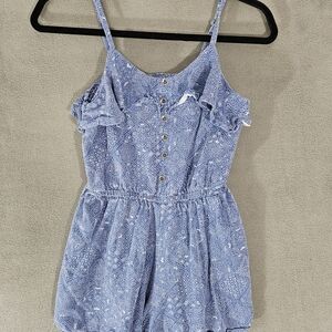 Lucky Brand Blue Patterned Jumpsuit